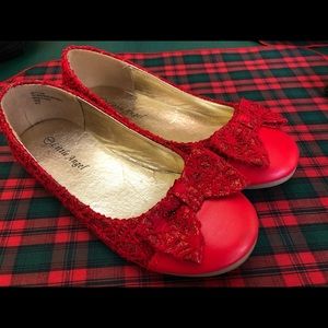 Little girls red flats